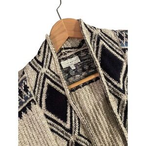 Lucky Brand Women's  Aztec Print Duster Cardigan Multi Color Cotton Blend Sz S